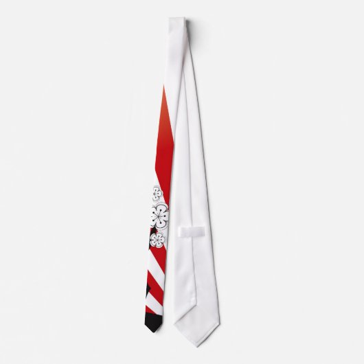 Sakura Sunrise White Cherry Blossom Flowers Zen Stropdas (Achterkant)