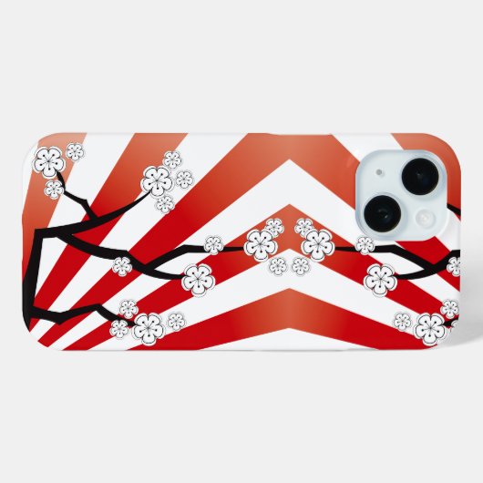 Sakura Sunrise Zen Stripes White Cherry Blossom Case-Mate iPhone Case (Achterkant (horizontaal))