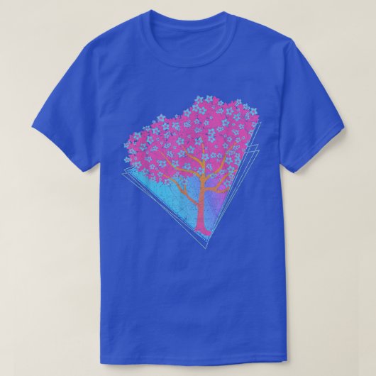 Sakura Synthwave Japan Vaporwave 90s Art Cherry Bl T-shirt (Design voorkant)