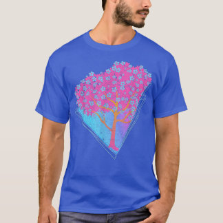 Sakura Synthwave Japan Vaporwave 90s Art Cherry Bl T-shirt