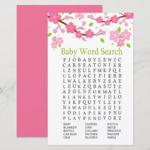 Sakura tak Baby shower Word Search Game