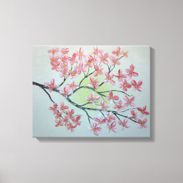 Sakura tak. Olieverfschilderij Canvas Afdruk