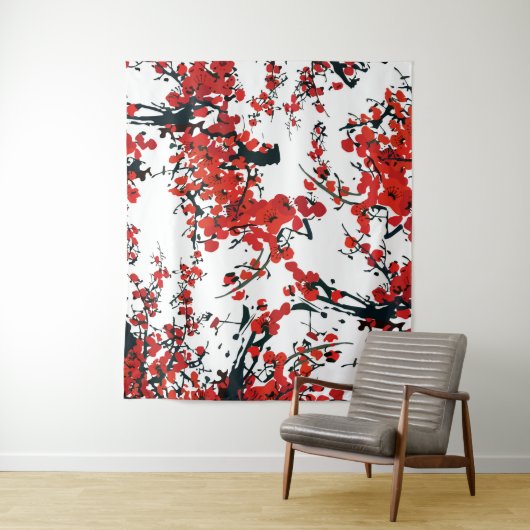 Sakura Tapestry Wandkleed (In situ)