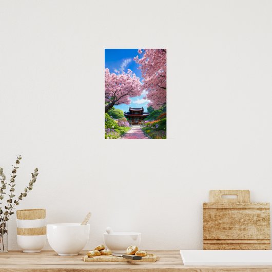 Sakura Temple Garden Poster (Keuken)