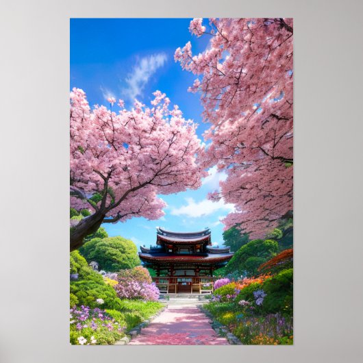 Sakura Temple Garden Poster (Voorkant)
