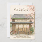 Sakura theehuis Destination wedding Save the Date Kaart (Voorkant)