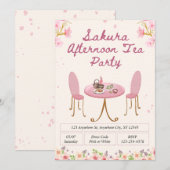 Sakura-theeontbijt uitnodiging (Voorkant / Achterkant)