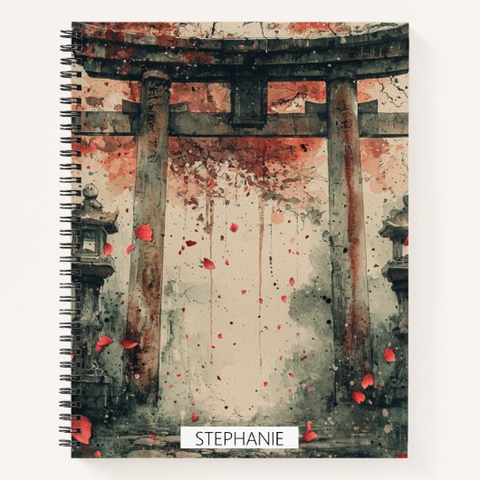 Sakura Torii Inktwaskunst Notitieboek (Voorkant)