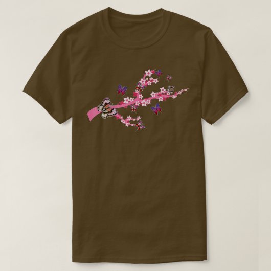 Sakura Tree Cherry Blossom Natuur Insect Prachtig T-shirt (Design voorkant)