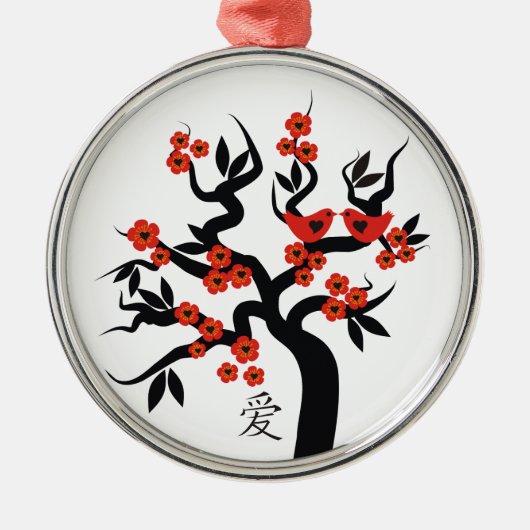 Sakura Tree Chinese Love Symbool custom ornament (Voorkant)