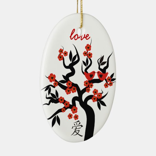 Sakura Tree Chinese Love Symbool custom ornament (Rechts)