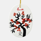 Sakura Tree Chinese Love Symbool custom ornament (Voorkant)
