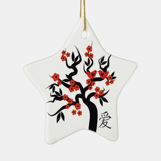 Sakura Tree Chinese Love Symbool custom ornament (Rechts)