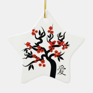 Sakura Tree Chinese Love Symbool custom ornament