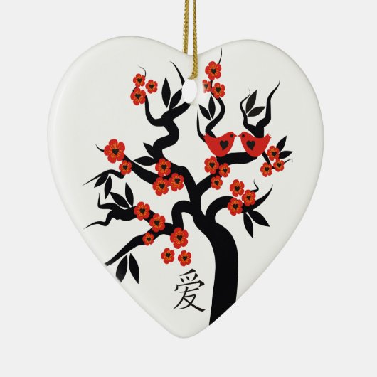 Sakura Tree Chinese Love Symbool custom ornament (Rechts)