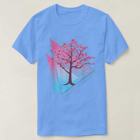 Sakura Tree Japan Retro 80s Art Vaporwave Cherry B T-shirt (Design voorkant)