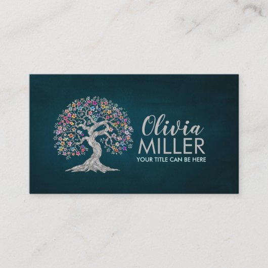 Sakura Tree - Kleurrijke bladeren Visitekaartje (Voorkant)