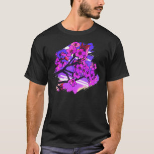 Sakura Tree Vaporwave Japanse Kersenbloesem Synt T-shirt