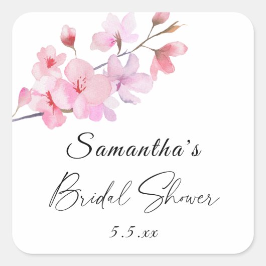 Sakura - Trouwfeest bruidsfeest Vierkante Sticker (Voorkant)