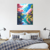 Sakura Utsuru Seiryū Canvas Afdruk (Insitu (Slaapkamer))