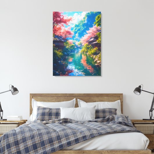 Sakura Utsuru Seiryū  Canvas Afdruk (Insitu (Slaapkamer))
