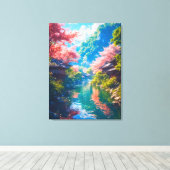 Sakura Utsuru Seiryū  Canvas Afdruk (Insitu (Houten vloer))