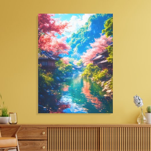Sakura Utsuru Seiryū Canvas Afdruk (Insitu (Woonkamer))