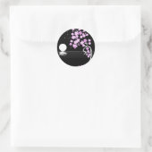 Sakura van de nacht ronde sticker (Tas)