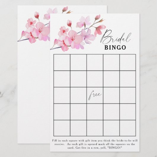 Sakura - Vrijgezellenfeest bingo (Voorkant / Achterkant)