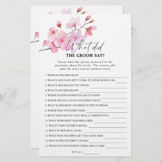 Sakura - Wat zei de bruidegom tegen het bruidsspel (Voorkant / Achterkant)