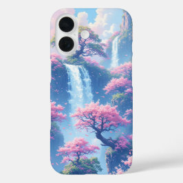 Sakura Waterfall Paradise iPhone 16 Hoesje