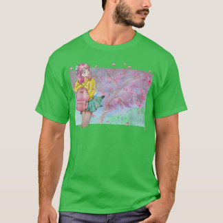 Sakura Waterverf Anime Manga Kawaii Pastel Gothic  T-shirt