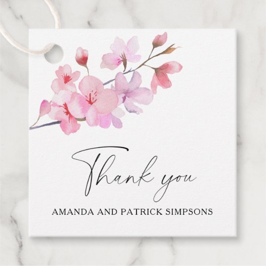 Sakura - Weddenschap Hartelijk dank Bedankjes Labels (Voorkant)