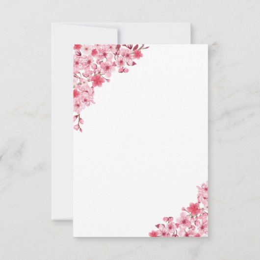 Sakura Wedding – Cherry Blossom Themed Save The Date (Achterkant)