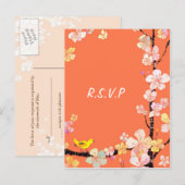 Sakura: Wedding RSVP Briefkaarten (Voorkant / Achterkant)