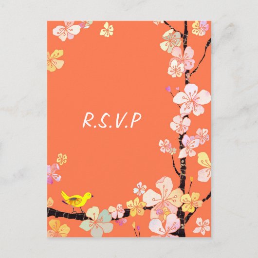 Sakura: Wedding RSVP Briefkaarten (Voorkant)