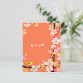 Sakura: Wedding RSVP Briefkaarten (Staand voorkant)