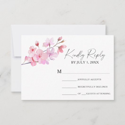 Sakura - Wedding RSVP Kaart (Voorkant)