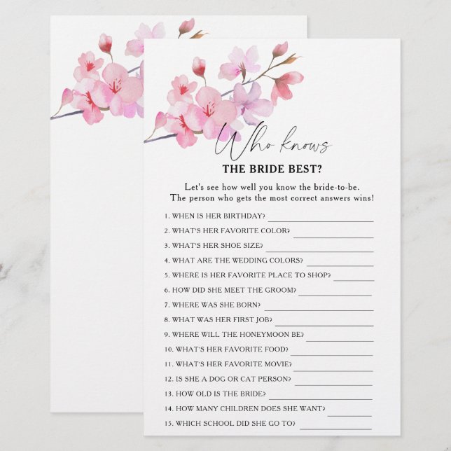 Sakura - Wie kent het beste bruidspel (Voorkant / Achterkant)