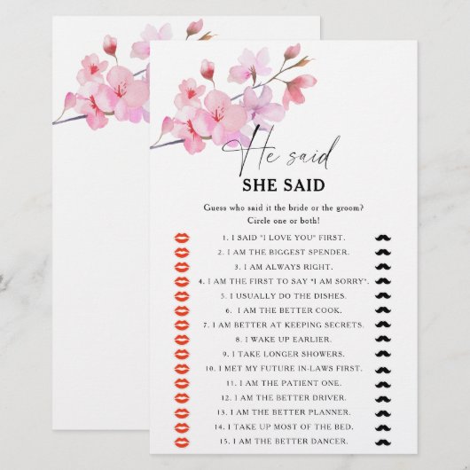 Sakura zei dat ze vrijgezellenfeest spel zei (Voorkant / Achterkant)