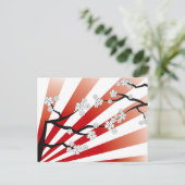 Sakura Zonsopgang Witte Kersenbloesems Bloemen Zen Briefkaart (Staand voorkant)