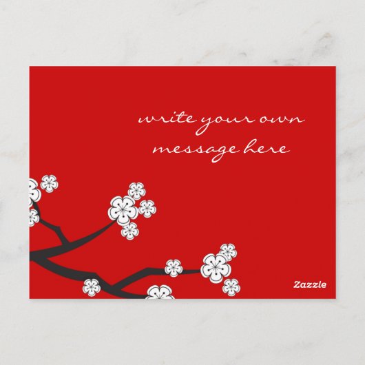 Sakura Zonsopgang Witte Kersenbloesems Bloemen Zen Briefkaart (Achterkant)