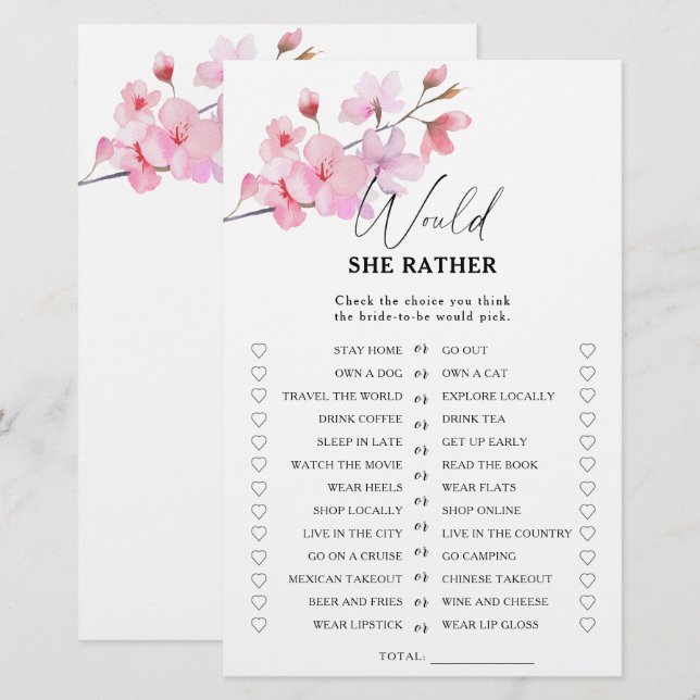 Sakura - Zou zij liever bruidsfeest spel (Voorkant / Achterkant)