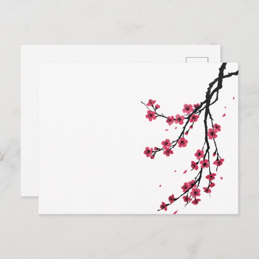 Sakurabloem Feestdagenkaart (Voorkant / Achterkant)