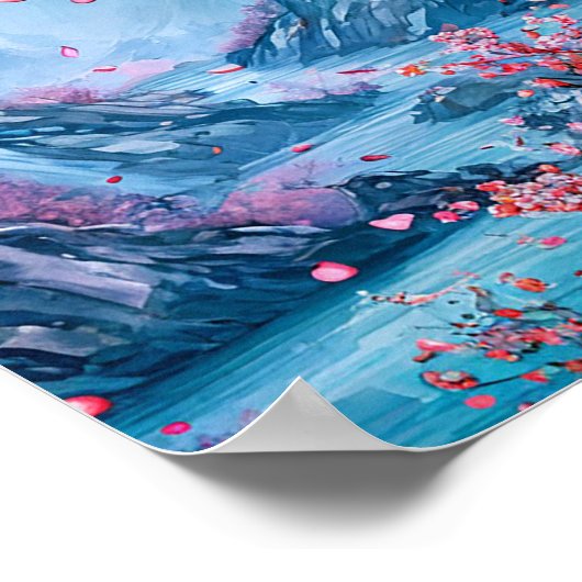 Sakuraboom waterverf poster (Hoek)