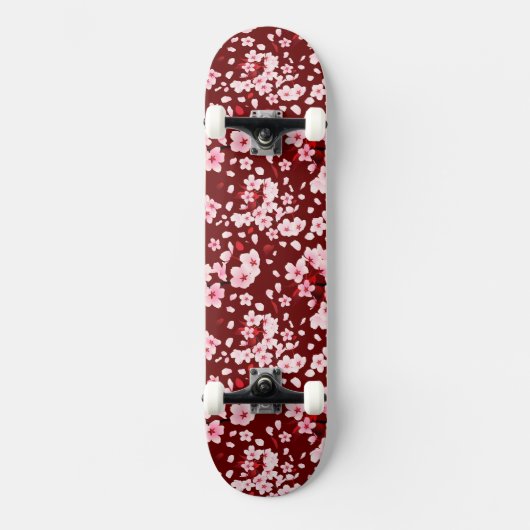 Sakurafubuki Sakura Petals Pattern Persoonlijk Skateboard (Voorkant)