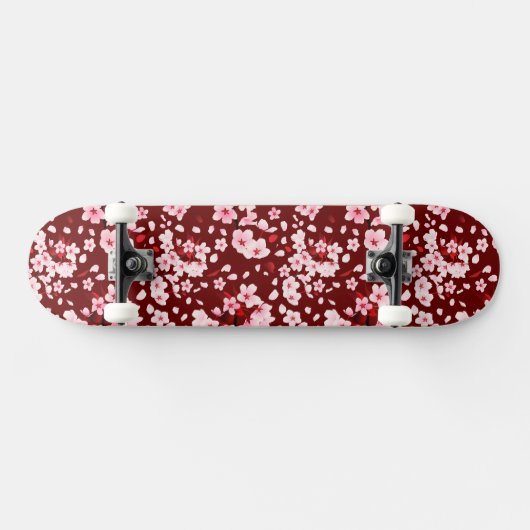 Sakurafubuki Sakura Petals Pattern Persoonlijk Skateboard (Horizontaal)