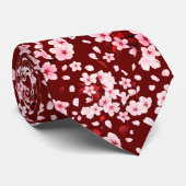 Sakurafubuki Sakura Petals Pattern Stropdas (Opgerold)