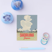 Sakurajima Japan retro reisposter. Flyer (Enkel)