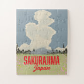 Sakurajima Japan retro reisposter. Legpuzzel (Verticaal)